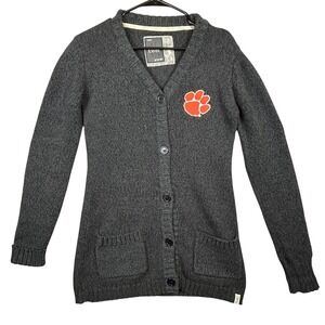 Renu Bruzer Womens Cardigan Sweater‎ Dark Gray Clemson Paw Print Size M